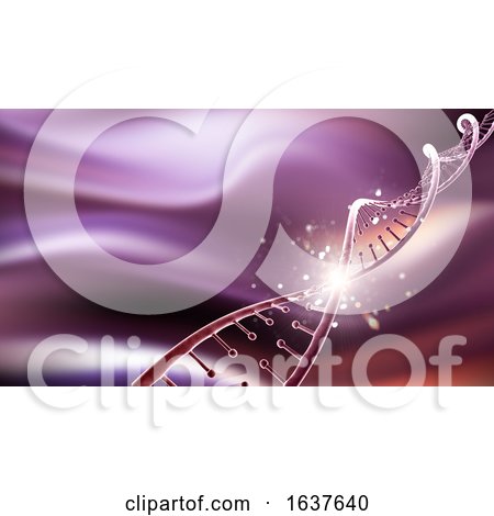 3D Medical Background with Abstract DNA Strand by KJ Pargeter