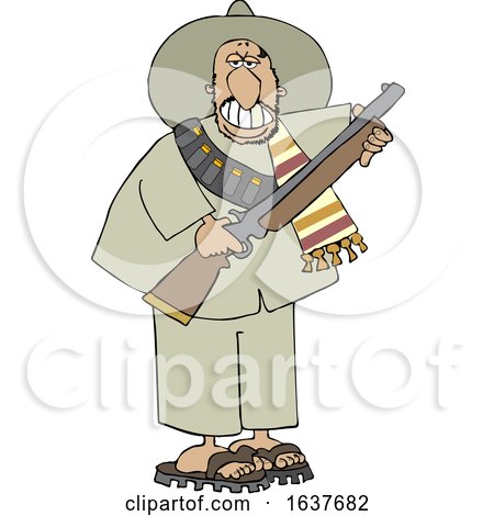 Cartoon Armed Bandito Holding a Rifle by djart