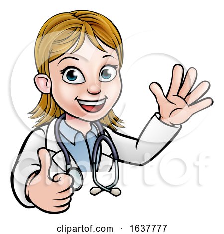 Doctor Cartoon Character Sign Thumbs up by AtStockIllustration