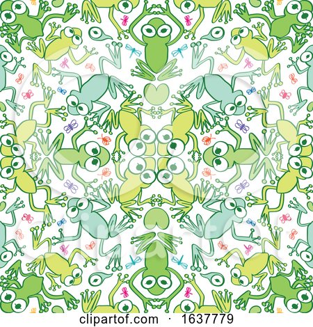 Cartoon Seamless Frog and Bug Pattern by Zooco