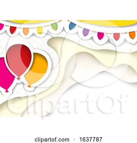 Party Background with Balloons and a Banner by dero