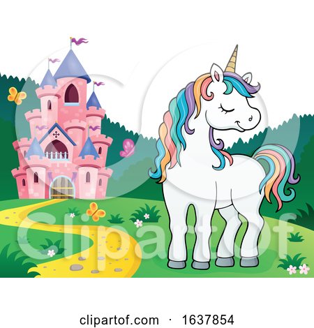 Unicorn and Castle by visekart
