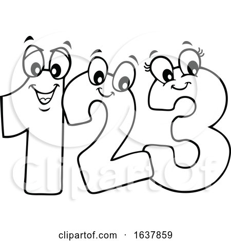 Black and White Happy Numbers by visekart