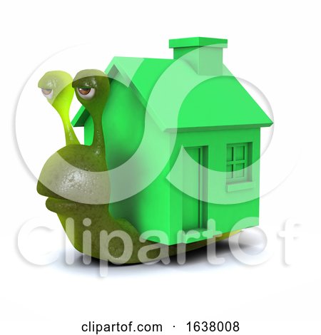 3d Mobile Home Snail, On a White Background by Steve Young