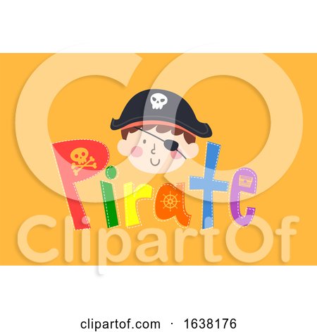 Kid Boy Pirate Head Lettering Illustration by BNP Design Studio