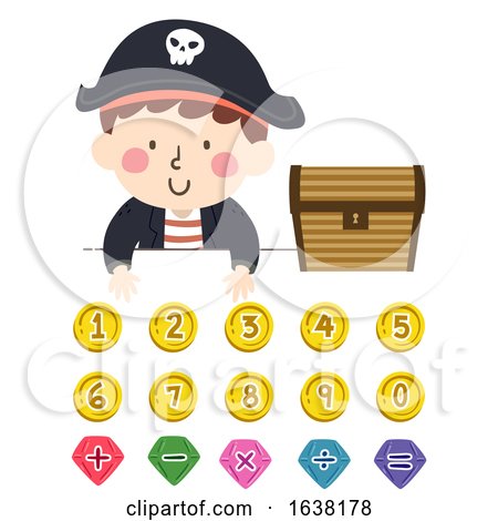 Kid Boy Pirate Numbers Math Operators Illustration by BNP Design Studio