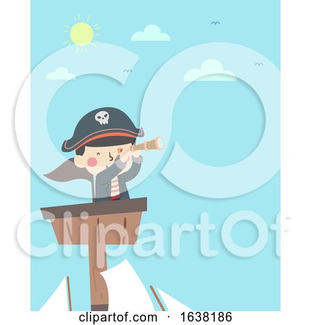 Kid Boy Pirate Top Ship Telescope Illustration by BNP Design Studio
