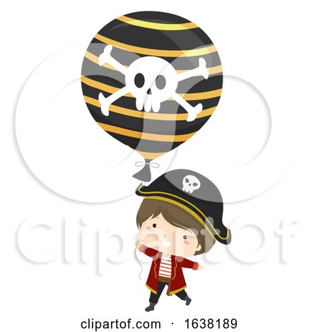 Kid Boy Pirate Balloon Illustration by BNP Design Studio