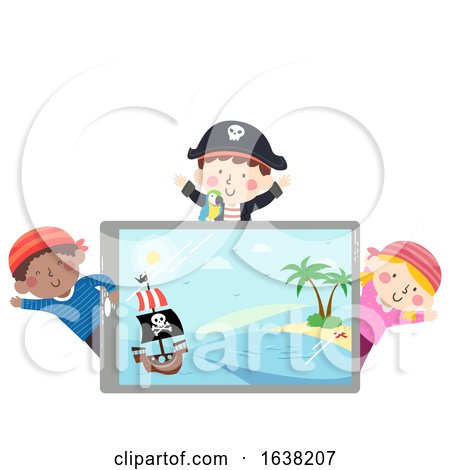 Kids Pirates Tablet Show Ship Island Illustration by BNP Design Studio