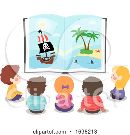 Kids Open Book Pirate Story Illustration by BNP Design Studio