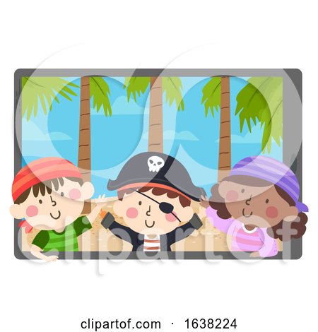 Kids Pirates Show Wave Island Tablet Illustration by BNP Design Studio