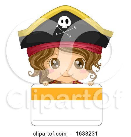 Kid Girl Pirate Tag Name Illustration by BNP Design Studio