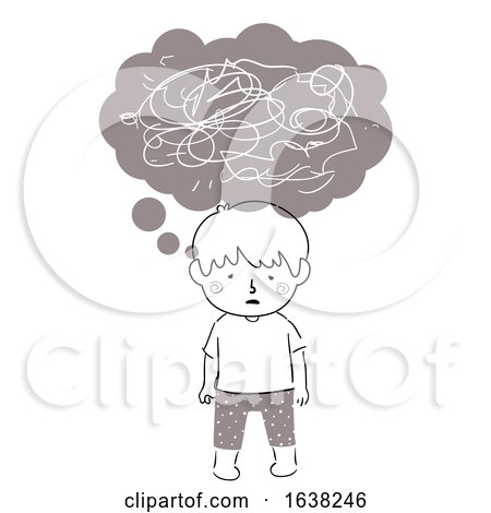 Kid Boy Doodle Negative Distorted Thoughts by BNP Design Studio