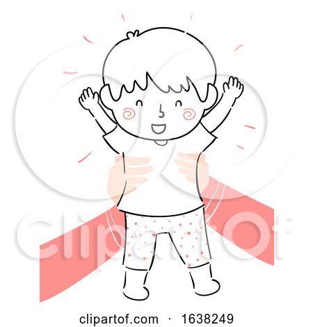 Kid Boy Doodle Parent Hands Lift up Illustration by BNP Design Studio