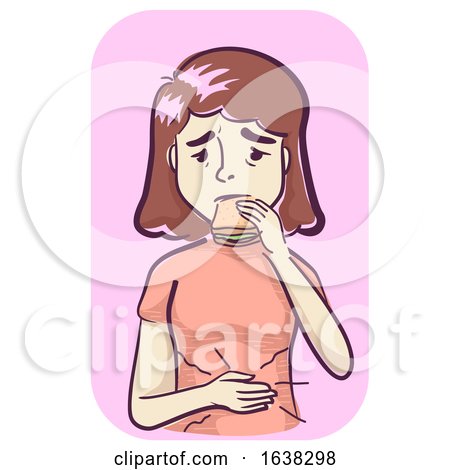 Girl Symptoms Increased Hunger Eating Illustration by BNP Design Studio