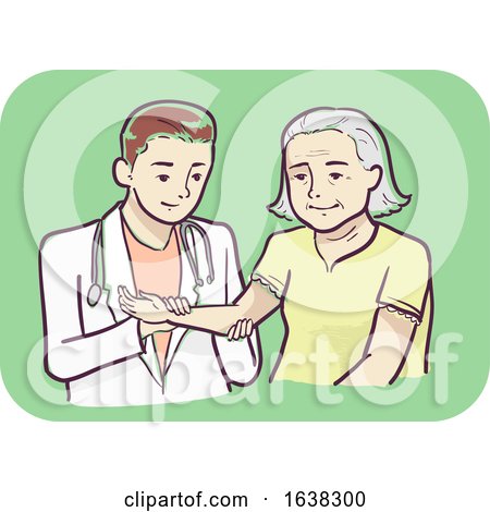 Senior Woman Joint Pain Check up Illustration by BNP Design Studio