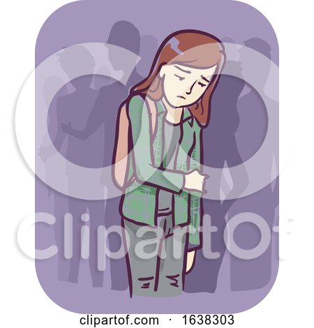 Girl Symptom Inability to Socialize Illustration by BNP Design Studio