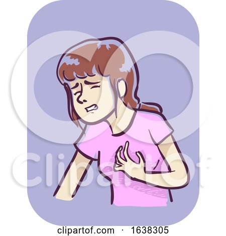 Girl Symptom Chest Pain Illustration by BNP Design Studio
