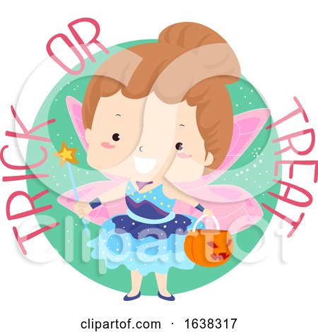 Kid Girl Trick or Treat Fairy Costume Illustration by BNP Design Studio