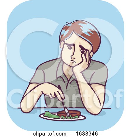 Man Food Loss Appetite Illustration by BNP Design Studio