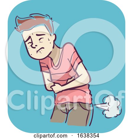 Man Symptom Diarrhea with Gas Illustration by BNP Design Studio