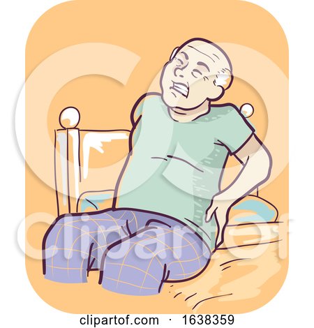 Senior Man Symptom Joint Stiffness Illustration by BNP Design Studio