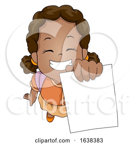 Kid Girl African Showing Test Paper Illustration by BNP Design Studio