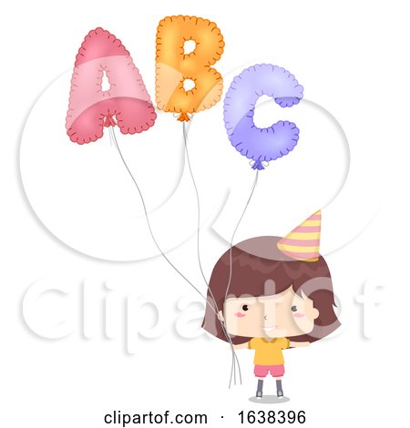 Kid Girl Mylar Balloon Illustration by BNP Design Studio