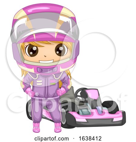 Kid Girl Sports Go Kart Illustration by BNP Design Studio