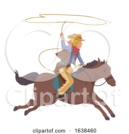 Man Cowboy Horse Lasso Rope Illustration by BNP Design Studio