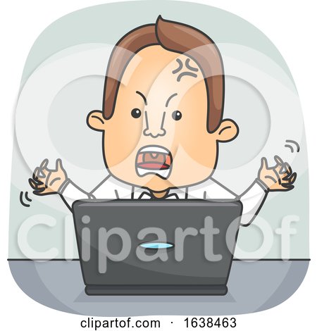 Man Laptop Angry Illustration by BNP Design Studio