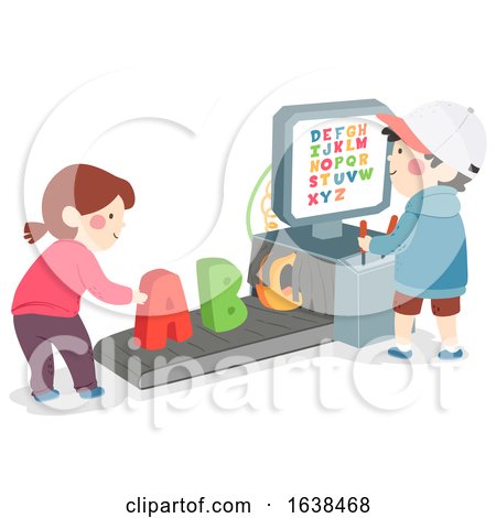 Kids Scanning Machine Alphabet Illustration by BNP Design Studio