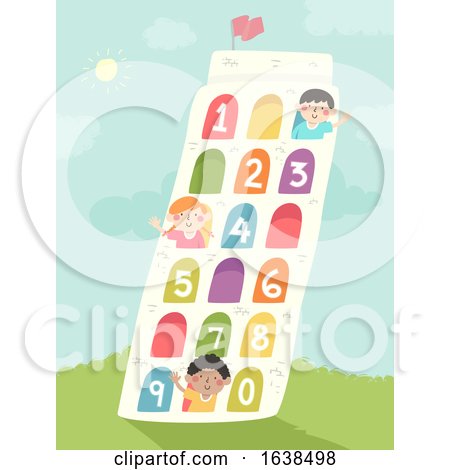 Kids Tower of Pisa Numbers Illustration by BNP Design Studio