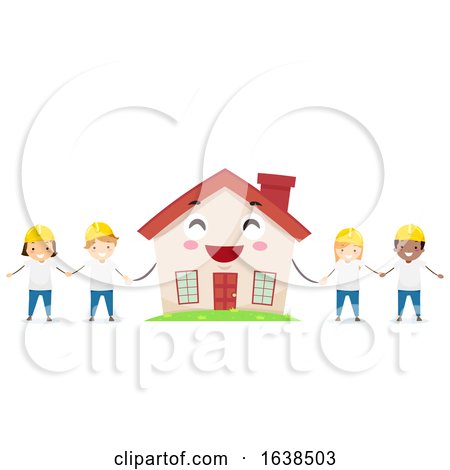 Stickman Kids Construction Volunteer Mascot House by BNP Design Studio