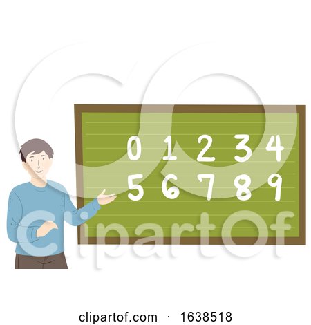 Man Teacher Blackboard Numbers Illustration by BNP Design Studio