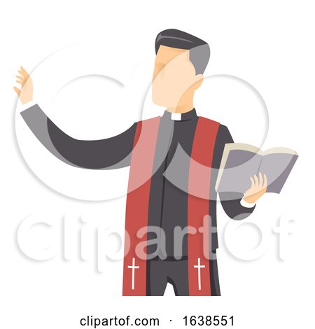 Man Priest Bible Preach Illustration by BNP Design Studio