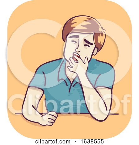Man Drowsy Yawn Illustration by BNP Design Studio