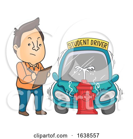 Car Crashing into Fire Hydrant Illustration by BNP Design Studio