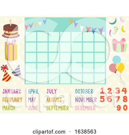 Calendar Birthday Elements Illustration by BNP Design Studio