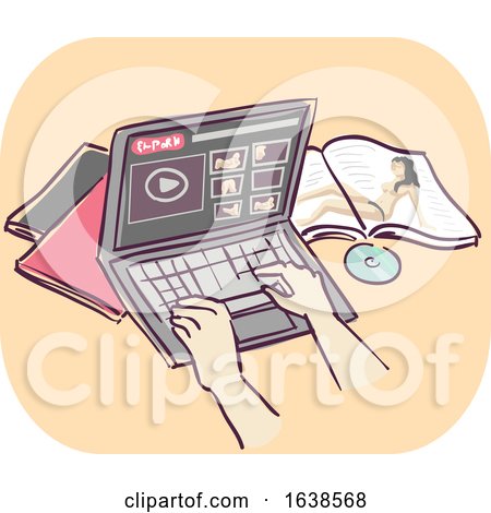 Hands Laptop Porn Addiction Illustration by BNP Design Studio