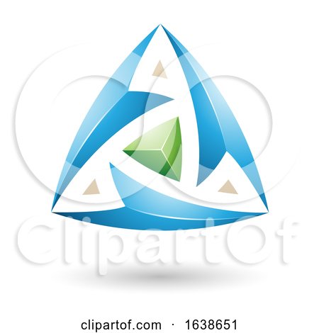 Blue and Green Triangle Design by cidepix