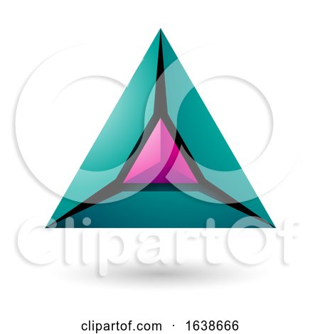 Green and Magenta Triangle Design by cidepix