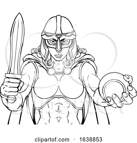 Viking Trojan Celtic Knight Tennis Warrior Woman by AtStockIllustration