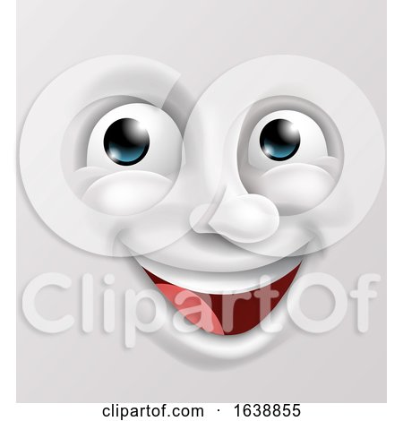 Happy Cartoon Emoticon Face by AtStockIllustration