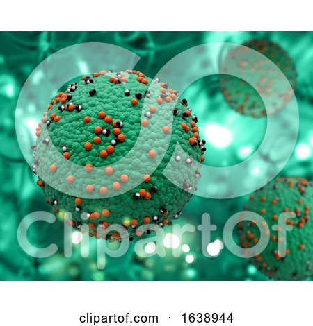 3D Medical Background with Measles Virus by KJ Pargeter