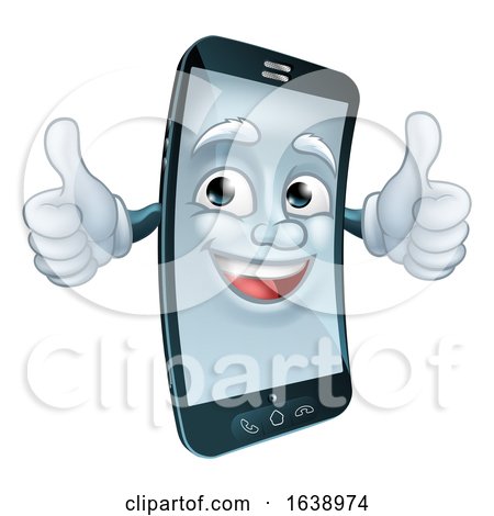 Mobile Cell Phone Mascot Cartoon Character by AtStockIllustration