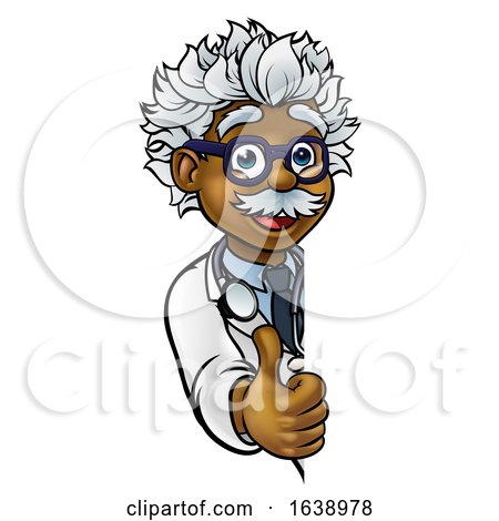 Scientist Cartoon Character Sign Thumbs up by AtStockIllustration
