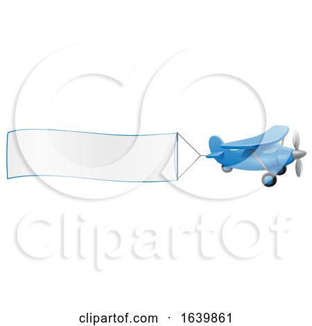 Airplane Aeroplane Pulling Banner Cartoon by AtStockIllustration