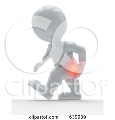 3d Figure with Hip Highlighted in Pain by KJ Pargeter