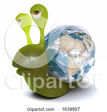 3d Funny Cartoon Snail Character Carrying the World on His Back by Steve Young
